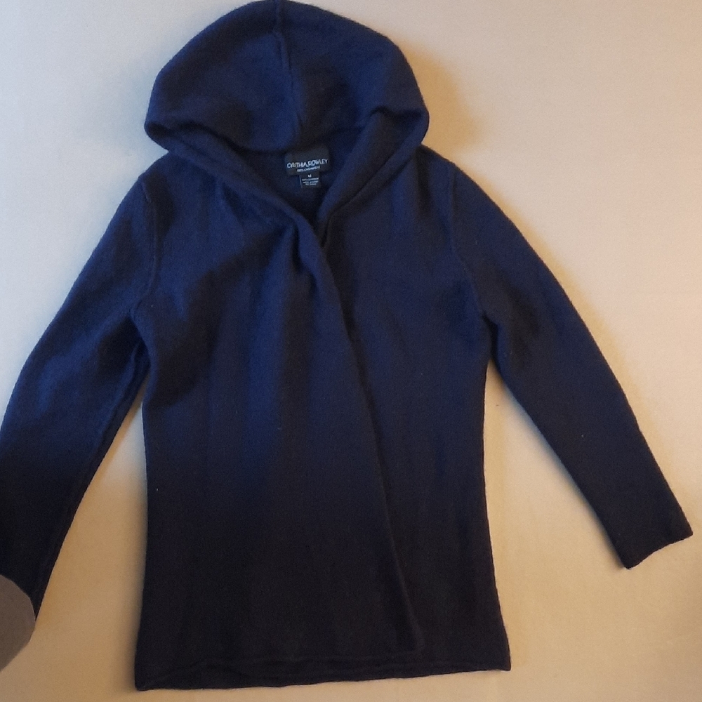 Cynthia Rowley Navy Cashmere Hoodie Size M